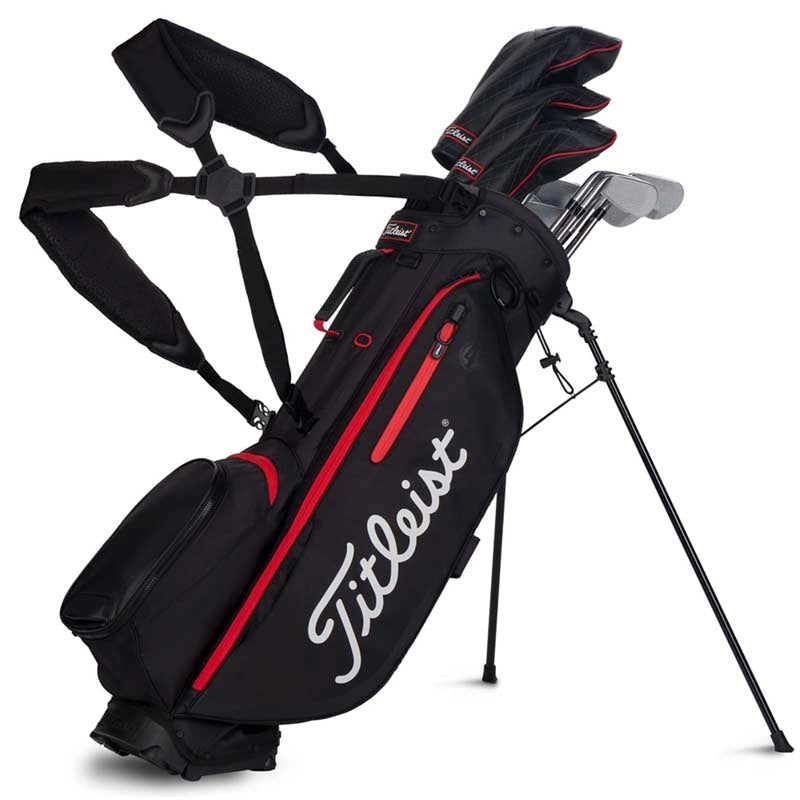 Titleist PLAYERS 4 PLUS Stand Bag - BLACK /BLACK / RED
